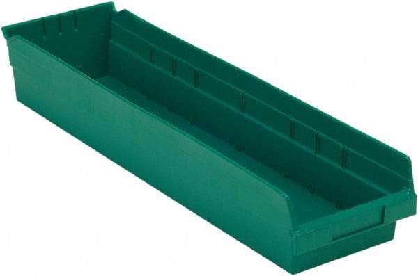 LEWISBins+ - 23-5/8" Deep, Green Hopper Shelf Bin - 4" High x 6-5/8" Wide x 23-5/8" Long - USA Tool & Supply