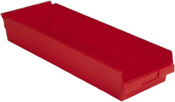 LEWISBins+ - 23-5/8" Deep, Red Hopper Shelf Bin - 4" High x 8-3/8" Wide x 23-5/8" Long - USA Tool & Supply