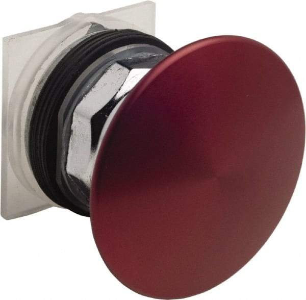 Schneider Electric - 30mm Mount Hole, Extended Mushroom Head, Pushbutton Switch Only - Round, Red Pushbutton, Nonilluminated, Maintained (MA) - USA Tool & Supply