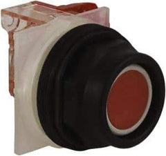 Schneider Electric - 30mm Mount Hole, Extended Straight, Pushbutton Switch with Contact Block - Red Pushbutton, Momentary (MO) - USA Tool & Supply