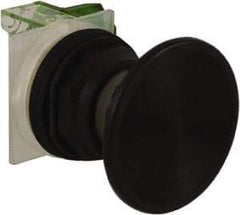 Schneider Electric - 30mm Mount Hole, Extended Straight, Pushbutton Switch with Contact Block - Black Pushbutton, Momentary (MO) - USA Tool & Supply