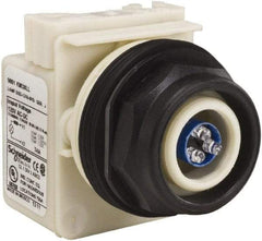 Schneider Electric - 120 V Blue Lens LED Pilot Light - Round Lens, Screw Clamp Connector, 54mm OAL x 42mm Wide, Vibration Resistant - USA Tool & Supply