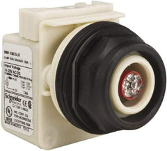 Schneider Electric - 28 V Red Lens LED Pilot Light - Round Lens, Screw Clamp Connector, 54mm OAL x 42mm Wide, Vibration Resistant - USA Tool & Supply