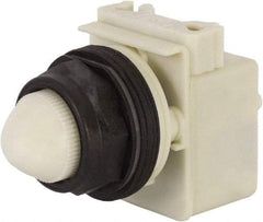 Schneider Electric - 110 VAC at 50/60 Hz via Transformer, 120 VAC at 50/60 Hz via Transformer White Lens Indicating Light - Round Lens, Screw Clamp Connector, Corrosion Resistant, Dust Resistant, Oil Resistant - USA Tool & Supply