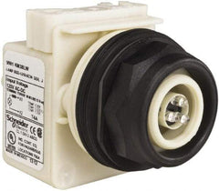 Schneider Electric - 120 V White Lens LED Pilot Light - Round Lens, Screw Clamp Connector, 54mm OAL x 42mm Wide, Vibration Resistant - USA Tool & Supply