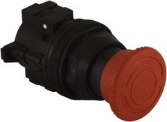 Schneider Electric - 30mm Mount Hole, Extended Mushroom Head, Pushbutton Switch Only - Round, Red Pushbutton, Maintained (MA) - USA Tool & Supply
