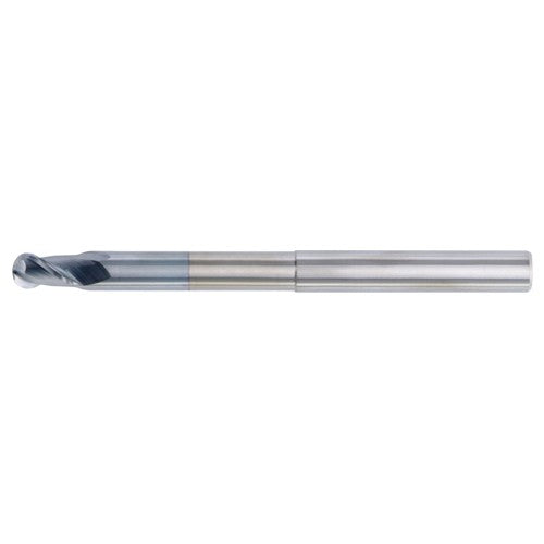 3/4″ Dia. × 3/4″ Shank × 1″ DOC × 6″ OAL, Carbide Uncoated, 2 Flute, CW|37° Helix, Round, Ballnose End Mill - Exact Industrial Supply