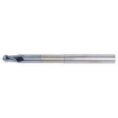 3/4″ Dia. × 3/4″ Shank × 1″ DOC × 6″ OAL, Carbide Uncoated, 2 Flute, CW|37° Helix, Round, Ballnose End Mill - Exact Industrial Supply