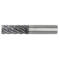 3/8x3/8x7/8x2-1/2 5FL Square Carbide End Mill-Round Shank-AlTiN - USA Tool & Supply