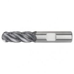 1/2x1/2x1x3 Ball Nose 4FL Carbide End Mill-Weldon Shank-AlTiN - USA Tool & Supply