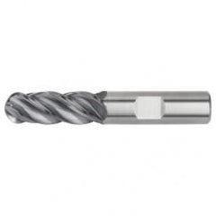 1/8x1/8x1/2x2 Ball Nose 4FL Carbide End Mill-Round Shank-AlTiN - USA Tool & Supply