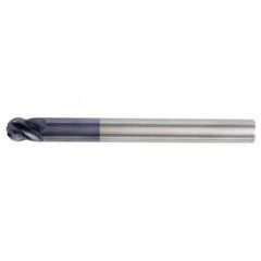3/8x3/8x1/2x4 Ball Nose 4FL Carbide End Mill-Round Shank-TiAlN - USA Tool & Supply