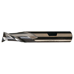 ‎1″ × 1″ × 1-5/8″ × 4-1/2″ RHS / RHC HSS-CO 8% (M42) Cobalt Single-End 2-Flute Center Cutting Finishing End Mill - TiN - Exact Industrial Supply