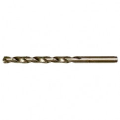 #12 RHS / RHC HSS-CO 8% (M42) 135 Degree Split Point Cobalt Heavy Duty Jobber Length Drill - Straw / Gold Oxide - USA Tool & Supply