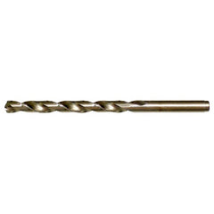 T RHS / RHC HSS-CO 8% (M42) 135 Degree Split Point Cobalt Heavy Duty Jobber Length Drill - Straw / Gold Oxide - Exact Industrial Supply