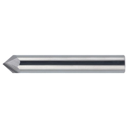 ‎1/8″ × 1/8″ × 1-1/2″ STR / RHC Solid Carbide 2-Flute Single End Chamfer Tool - Bright - Exact Industrial Supply