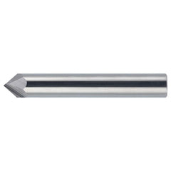 ‎1/8″ × 1/8″ × 1-1/2″ STR / RHC Solid Carbide 2-Flute Single End Chamfer Tool - Bright - Exact Industrial Supply