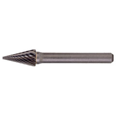 SM-1 Standard Cut Solid Carbide Bur-Pointed Cone Shape - Exact Industrial Supply