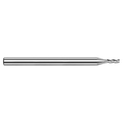 Variable Helix End Mills for Aluminum Alloys - 0.0310″ (1/32″) Cutter Diameter × 0.0030″ Radius × 0.1560″ (5/32″) Length of Cut Carbide Corner Radius End Mill for Aluminum Alloys, 3 Flutes