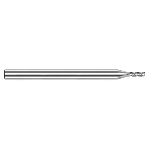 Variable Helix End Mills for Aluminum Alloys - 0.1875″ (3/16″) Cutter Diameter × 0.0050″ Radius × 0.2850″ Length of Cut Carbide Corner Radius End Mill for Aluminum Alloys, 3 Flutes - Exact Industrial Supply