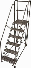 Cotterman - 96" 6 Step Rolling Work Platform - Rolling Work Platform, 800 Lb Capacity, 60" Platform Height, 40" Base Width x 78" Base Depth, Serrated Steel - USA Tool & Supply