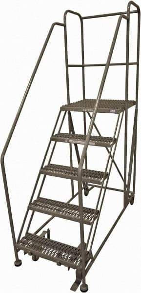 Cotterman - 86" 5 Step Rolling Work Platform - Rolling Work Platform, 800 Lb Capacity, 50" Platform Height, 28" Base Width x 70" Base Depth, Serrated Steel - USA Tool & Supply