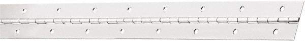 National Mfg. - 30" Long x 1-1/2" Wide, Stainless Steel Stainless Steel Coating Continuous Hinge - 0.042" Thick with Holes - USA Tool & Supply