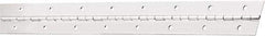 National Mfg. - 30" Long x 1-1/2" Wide, Stainless Steel Stainless Steel Coating Continuous Hinge - 0.042" Thick with Holes - USA Tool & Supply