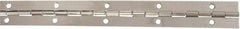 National Mfg. - 12" Long x 1-1/16" Wide, Steel Satin Nickel Coating Continuous Hinge - 0.042" Thick with Holes - USA Tool & Supply