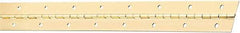 National Mfg. - 48" Long x 1-1/2" Wide, Steel Brass Finish Continuous Hinge - 0.042" Thick with Holes - USA Tool & Supply