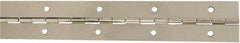 National Mfg. - 12" Long x 1-1/2" Wide, Steel Satin Nickel Coating Continuous Hinge - 0.042" Thick with Holes - USA Tool & Supply