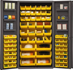 Durham - 6 Shelf 78 Bin Storage Cabinet - Steel, 36" Wide x 24" Deep x 72" High, Gray - USA Tool & Supply