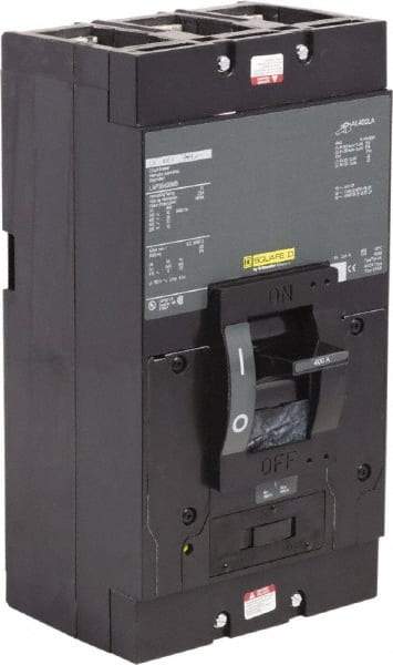 Square D - 400 Amp, 600 V, 3 Pole, Panel Mount Molded Case Circuit Breaker - Magnetic Trip, Multiple Breaking Capacity Ratings - USA Tool & Supply
