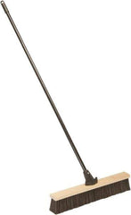 Ability One - 24" Medium Duty Polypropylene Push Broom - Wood Block, Bolt-On Handle Connection - USA Tool & Supply