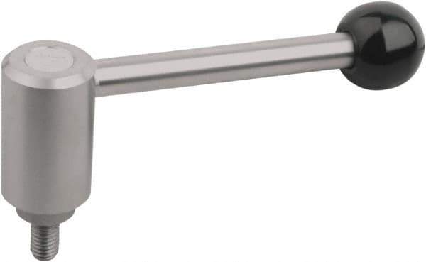 KIPP - 5/8-11, Stainless Steel Threaded Stud Adjustable Clamping Handle - 151mm OAL, 65mm High - USA Tool & Supply