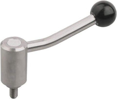 KIPP - M12, Stainless Steel Threaded Stud Adjustable Clamping Handle - 100mm OAL, 58.5mm High - USA Tool & Supply
