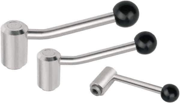KIPP - 1/2-13, Stainless Steel Threaded Hole Adjustable Clamping Handle - 120mm OAL, 68.5mm High - USA Tool & Supply