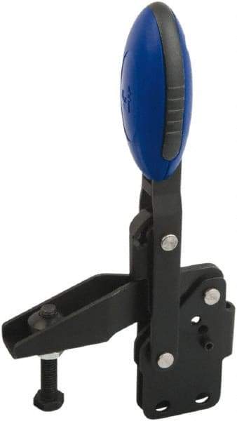 KIPP - Vertical Handle, Manual Hold Down Toggle Clamp - U-Bar, Straight Base, Nitride/Oxide Finish, Steel - USA Tool & Supply