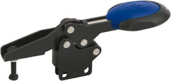 KIPP - Horizontal Handle, Manual Hold Down Toggle Clamp - U-Bar, Straight Base, Nitride/Oxide Finish, Steel - USA Tool & Supply