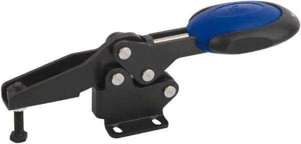 KIPP - Horizontal Handle, Manual Hold Down Toggle Clamp - U-Bar, Flanged Base, Nitride/Oxide Finish, Steel - USA Tool & Supply