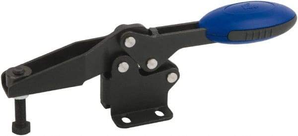 KIPP - Horizontal Handle, Manual Hold Down Toggle Clamp - U-Bar, Flanged Base, Nitride/Oxide Finish, Steel - USA Tool & Supply