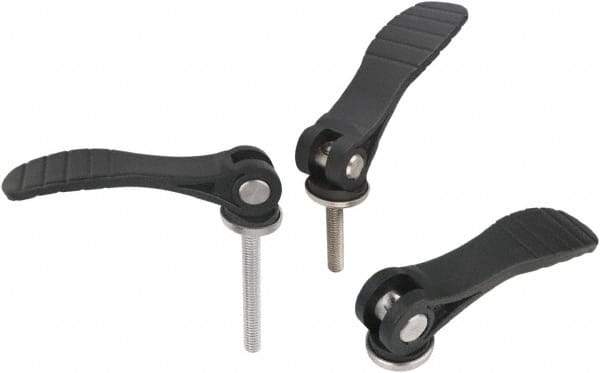 KIPP - M6, Fiberglass Reinforced Plastic Threaded Stud Adjustable Clamping Handle - 79.6mm OAL, 23.4mm High - USA Tool & Supply