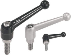 KIPP - 3/8-16, Zinc Threaded Stud Adjustable Clamping Handle - 90mm OAL, 61.5mm High - USA Tool & Supply