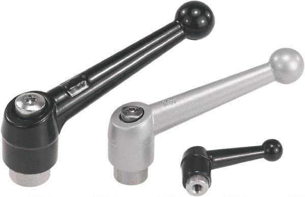 KIPP - #10-32, Zinc Threaded Hole Adjustable Clamping Handle - 46mm OAL, 35.5mm High - USA Tool & Supply