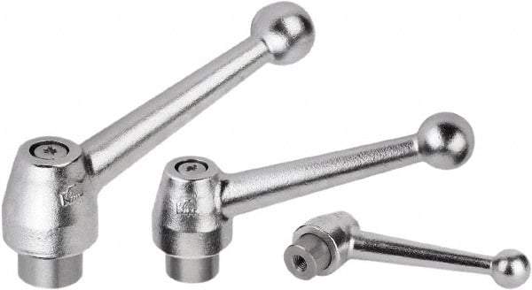 KIPP - M12, Steel Threaded Hole Adjustable Clamping Handle - 125.5mm OAL, 69mm High - USA Tool & Supply