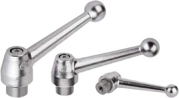 KIPP - M8, Steel Threaded Hole Adjustable Clamping Handle - 97mm OAL, 54mm High - USA Tool & Supply