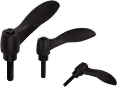 KIPP - M10, Fiberglass Reinforced Plastic & Thermoplastic SEBS Threaded Stud Adjustable Clamping Handle - 91.2mm OAL, 56.1mm High - USA Tool & Supply