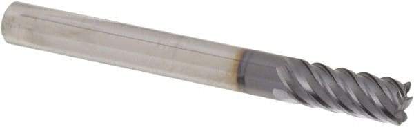 Iscar - 6 Flute Solid Carbide Roughing & Finishing Corner Chamfer End Mill - TiAlN Finish, Straight Shank, 45° Helix, Non-Centercutting, Regular Length - USA Tool & Supply
