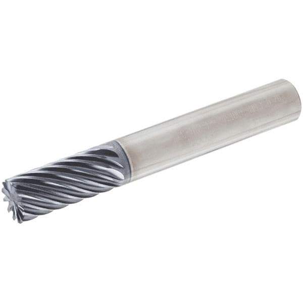 Iscar - 1/4" Diam, 1/2" LOC, 6 Flute Solid Carbide Roughing & Finishing Corner Chamfer End Mill - TiAlN Finish, 2-1/2" OAL, 1/4" Shank Diam, Straight Shank, 45° Helix, Non-Centercutting, Regular Length - USA Tool & Supply