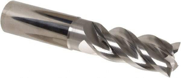 Iscar - 4 Flute Solid Carbide Roughing & Finishing Corner Radius End Mill - Uncoated, Straight Shank, 39° Helix, Non-Centercutting, Regular Length - USA Tool & Supply